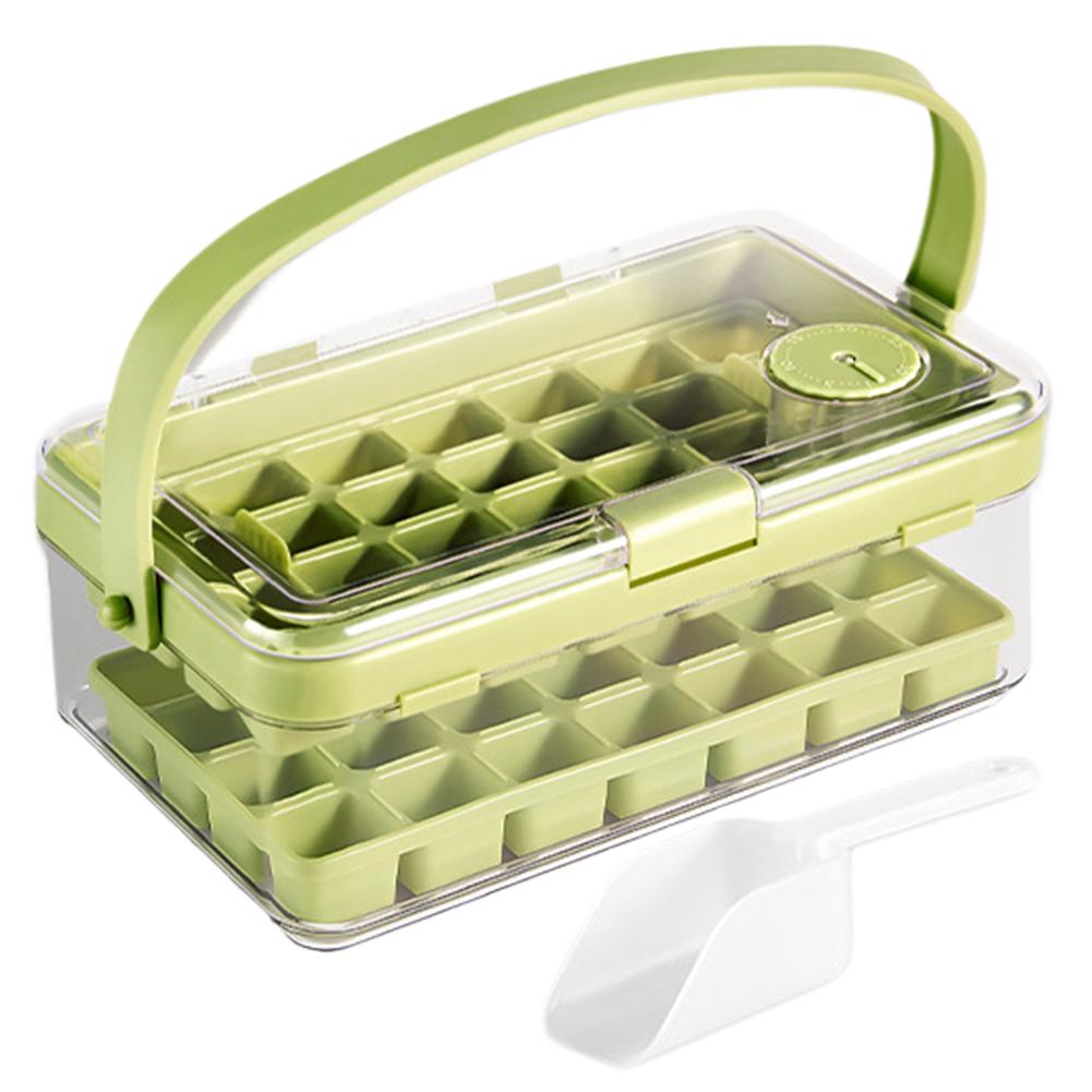 Ice Cube Tray with Lid and Bin Ice Tray with Scoop Ice Cube Mold  for Freezer for Chilled Drinks Coffee Juice