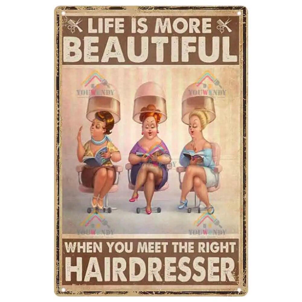 

Винтажный парикмахер, металлическая жестяная вывеска, парикмахерский металлический плакат для парикмахерской, салона красоты, домашний декор для кофе, металлическая доска 20x30cm 12x8 Inches
