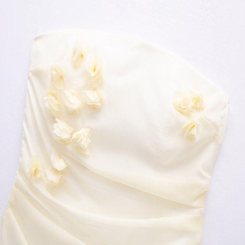 Fashion Style 2024 Summer New Women's Flower Print Transparent Organza Dress 0881329 712