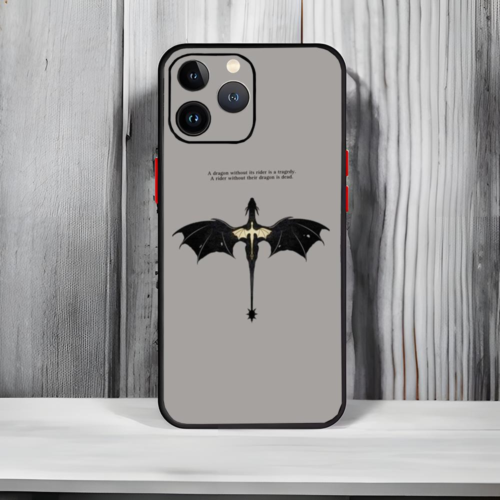 

Epic Fantasy Novel Dragon F-Fourth W-Wing Phone Case Black Matte Thin Phone Case For iPhone17 16 15 14 13 ProMax iphone17air