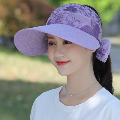 Women's Summer Sun Protection UV Protection Sun Hat Windproof Cycling Large Eave Empty Roof Sun Hat Outdoor Travel