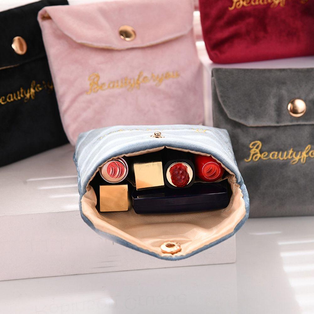 Velvet Card Bag Make Up Bag Lipstick Pouch Sanitary Napkin Bag Earbuds Earphone Holder Coin Purse