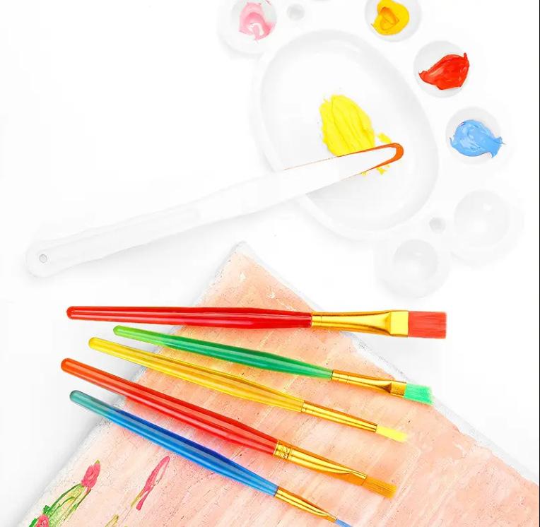 7pcs, Candy Color, Oil Painting Pen Set, Watercolor Palette, Painting Knife, Children's, Nylon Hair, DIY Art Painting Tool