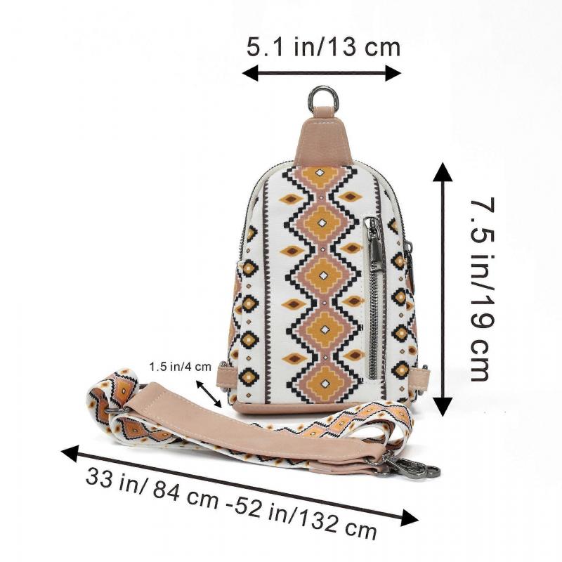 Aztec Crossbody Sling Bags for Women Cross Body Purse with Detachable Strap