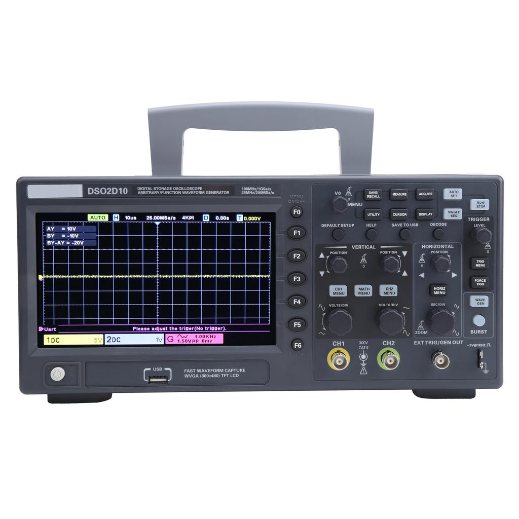 DSO2D10 2CH Digital Storage Oscilloscope 100MHz 1GSa s 8M with 1CH Signal Source for Electronic MaintenanceUS Plug