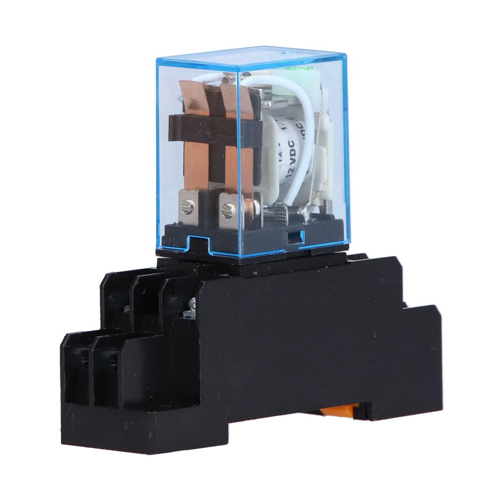 LY2NJ 8 Pins Electromagnetic Power Relays with Socket Base Indicator Light for Motors Industrial Relays 10ADC12V