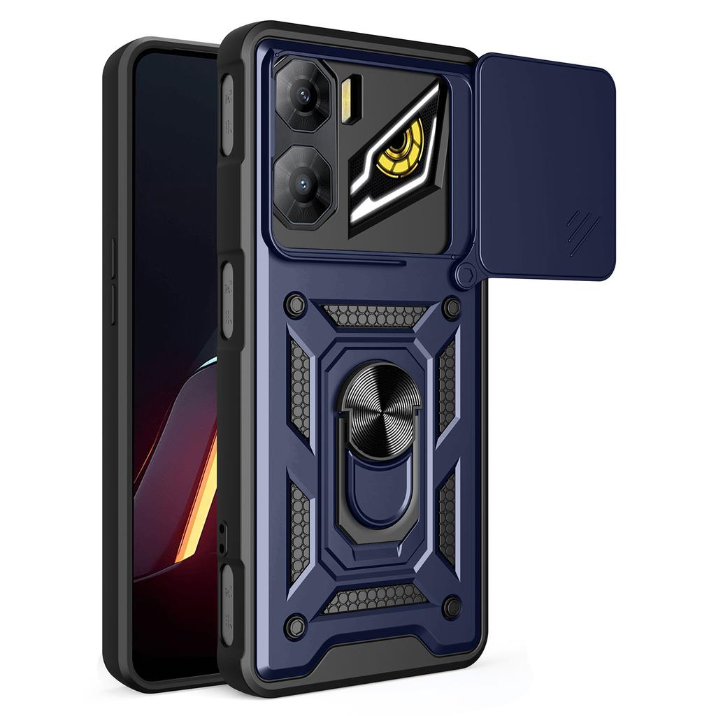 For ZTE nubia Neo 3 5G Case with Slide Camera Lid PC+TPU Kickstand Phone Cover