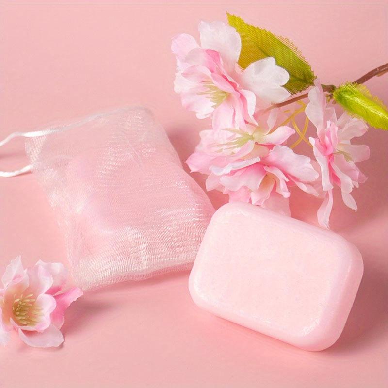 Handmade Sakura Soap 90g with Foaming Net Gentle Cleansing Bar Moisturizes Face Body All Skin Types Natural Fragrance