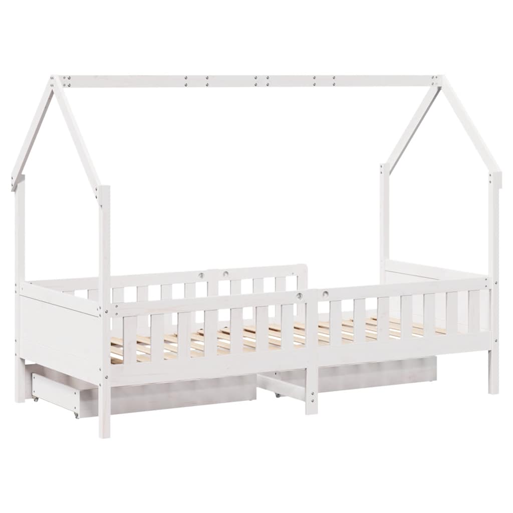 Kids  Bed with Drawers 80x200 cm Solid Pine Wood