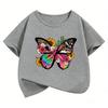 Y2k Butterfly Design T-Shirt Printed T Shirt Girls' Manga Short Sleeve Tops T-Shirts Cute Boys Kids Clothing Summer Spring