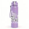 1PC Faint band group grey sketch print 750ml colorful plastic sports water bottle leakproof pop up lid with straw for outdoor work home use