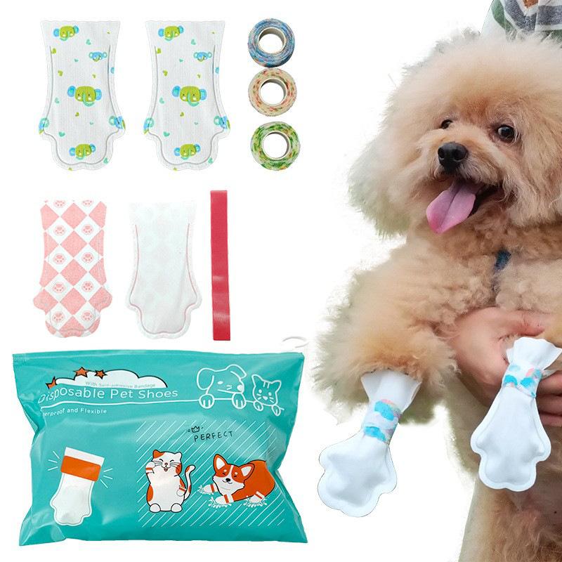 Pet Disposable Dog Boots Waterproof Pet Shoes Breathable Dog Paw Protection Disposable Foot Covers