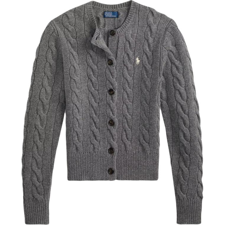 

Polo Ralph Lauren Однотонный свитер с кабельной вязкой приталенного кроя с длинным рукавом Женский свитер 211972104-500 L