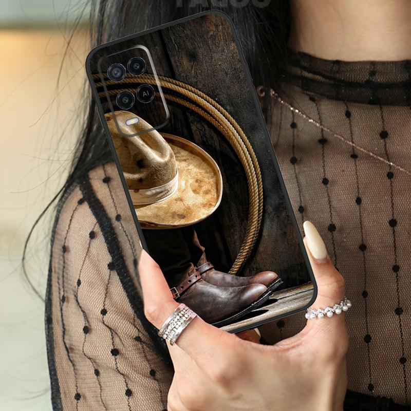 Cowboy Case For Oppo A16 A76 A96 A17 A18 A60 A80 A40 A38 A58 A78 A98 A94 A74 A54 A15 A57 A77 A5 Pro