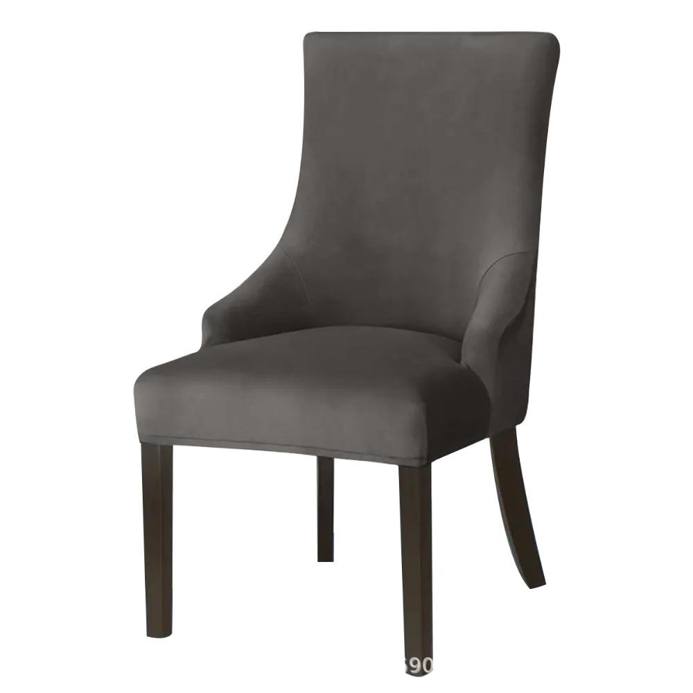Velvet Dining Chair Cover Strech Elastic Chair Covers High Back Sloping Arm Spandex Chairs Slipcovers For Banquet Home Decor