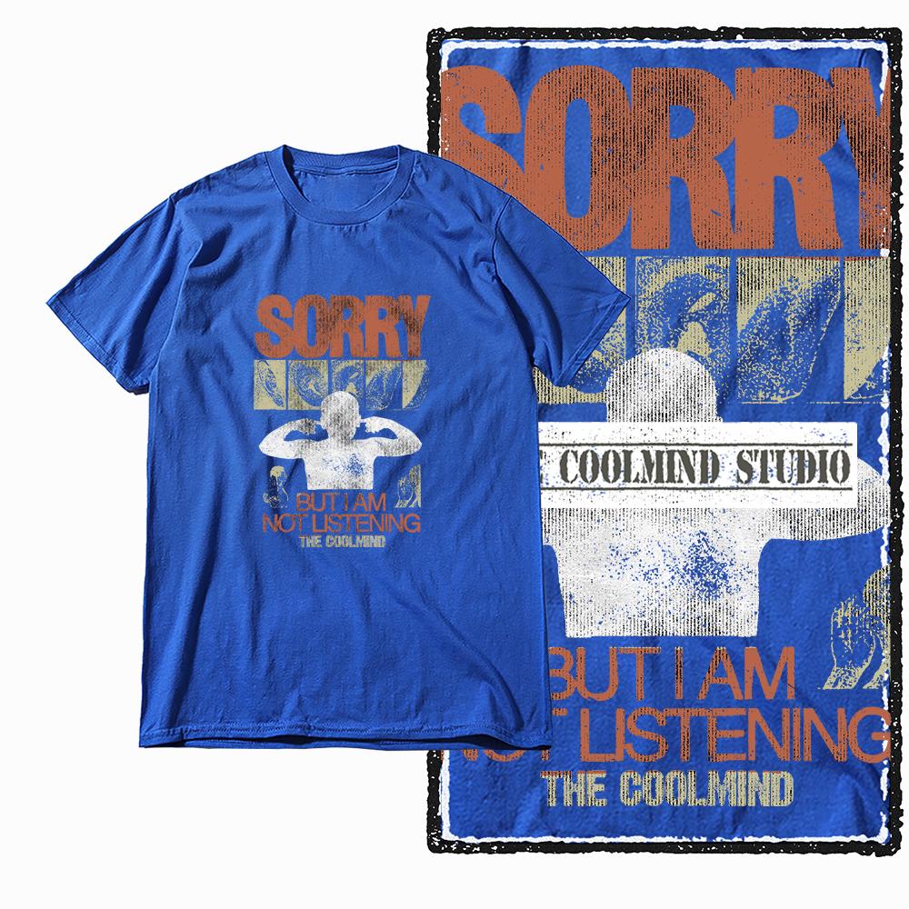 Coolmind X0068 Silent Rebellion Deaf To You Graphic Tee Cotton Exclusive Men Tshirt Streetwear T Shirt for Men Tee Shirt