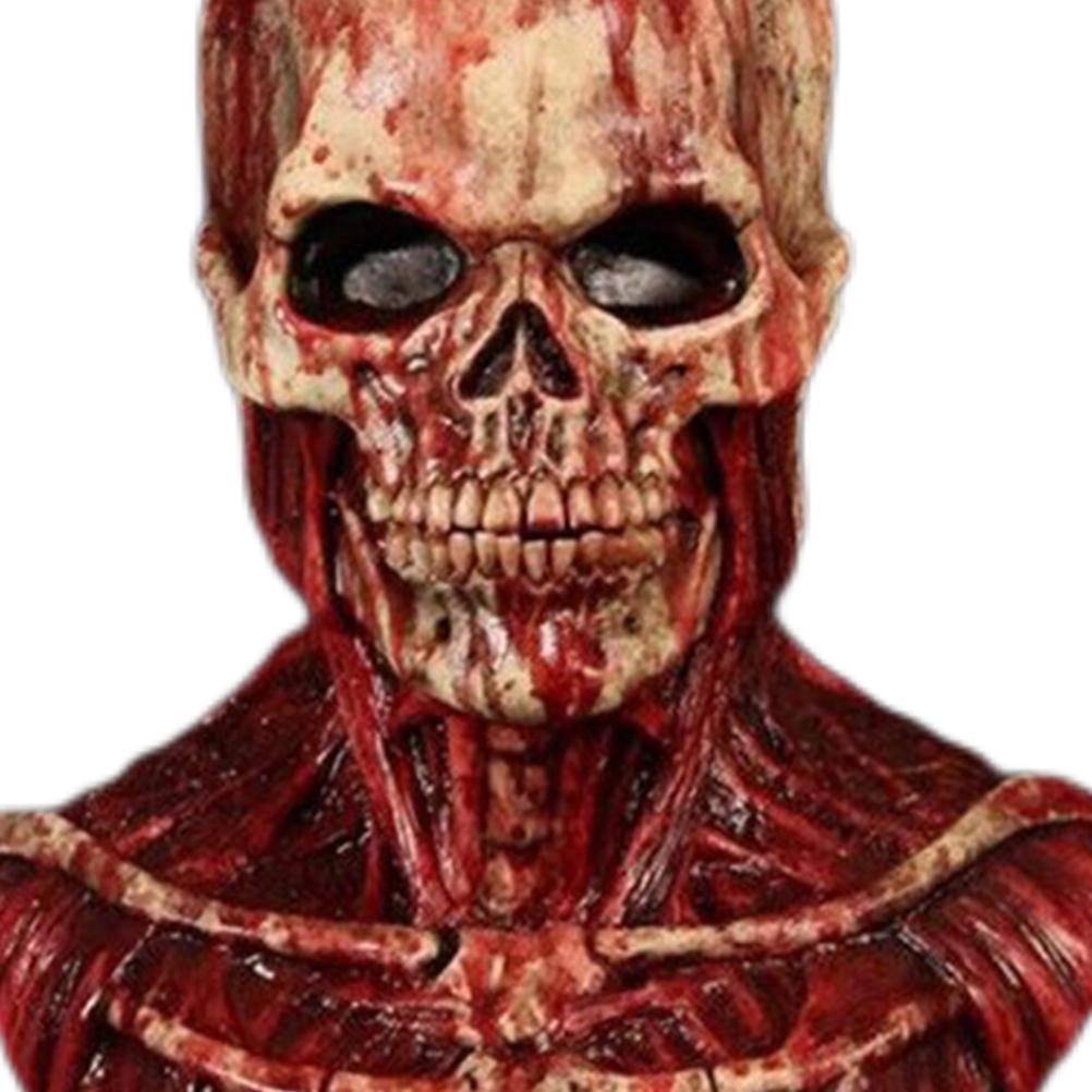 2022 Halloween Horror Blutiges Skelett Gesichtsbedeckung Handschuhe Latex Gruselige Gesichtsbedeckung Halloween-Party