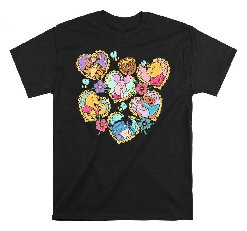 Winnie The Pooh And Friend Black TShirt S