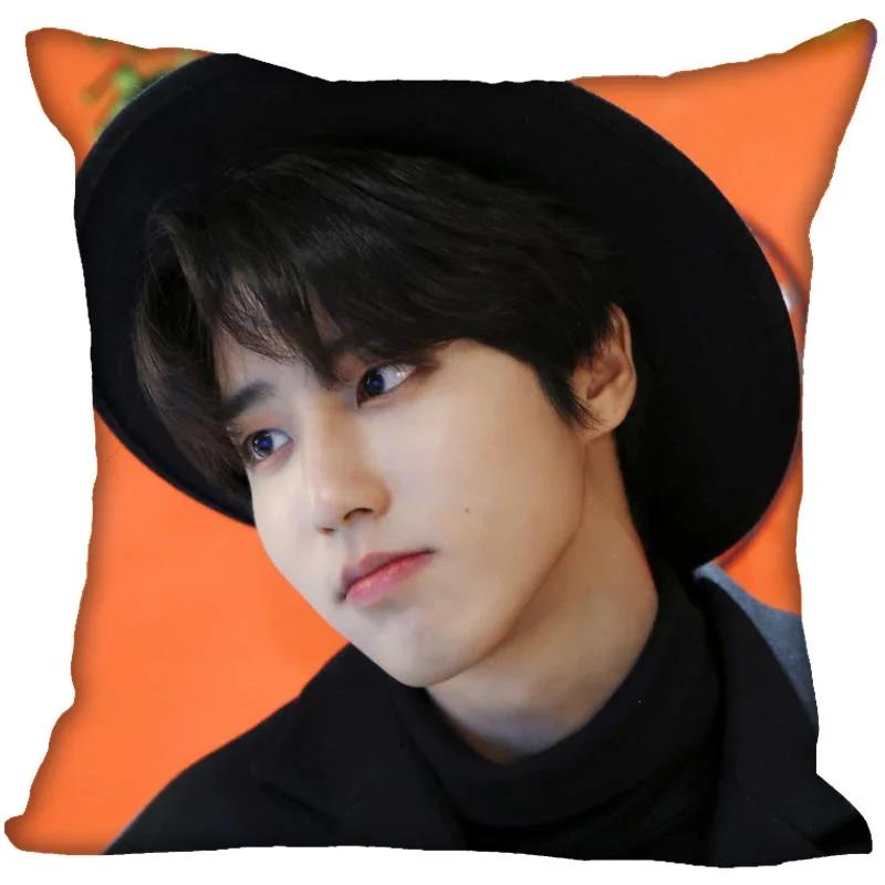 New Han Jisung KPOP Pillow Cover Bedroom Home Office Decorative Pillowcase Square Zipper Pillow Cases 45X45CM Satin Soft No Fade