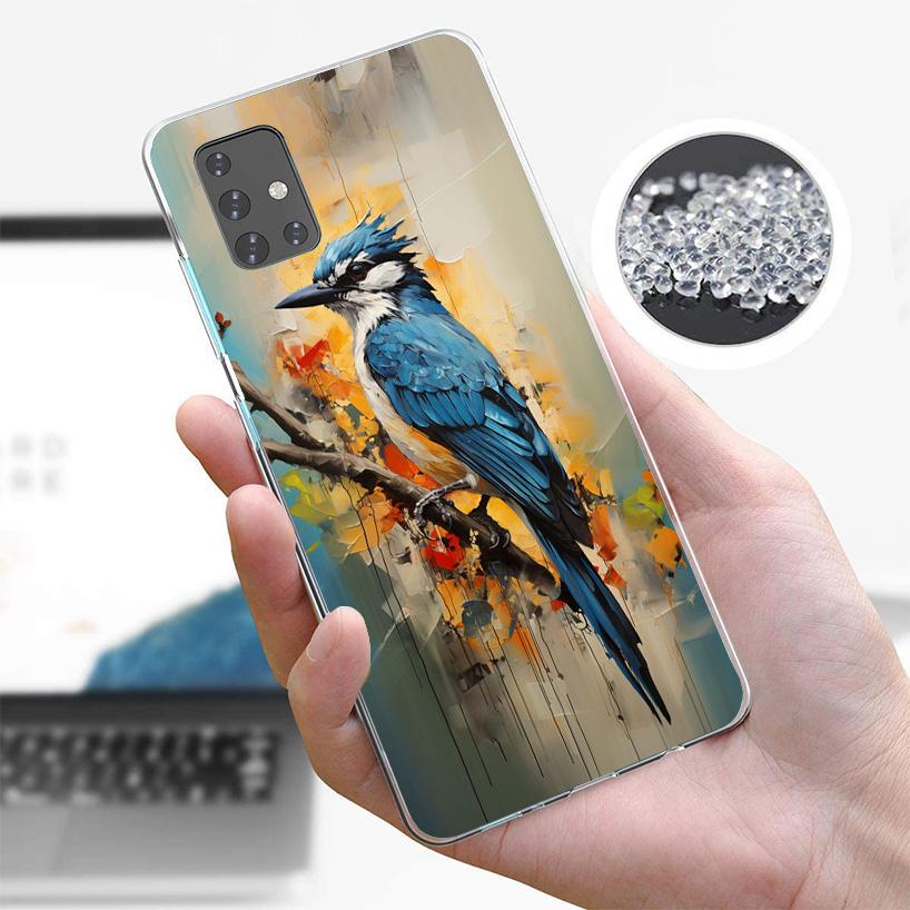 Animal Oil Painting Bird Phone Case For Samsung Galaxy A52 A32 A22 A12 A02S A50S A30S A51 A31 AA71 Note 20 Ultra 10 S10 Plus Gal
