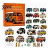 Retro RV Holiday Countdown 24-Day Camping Van Advent Calendar Acrylic Hanging Ornament Set with Desktop Christmas Display 24 Unique Designs,