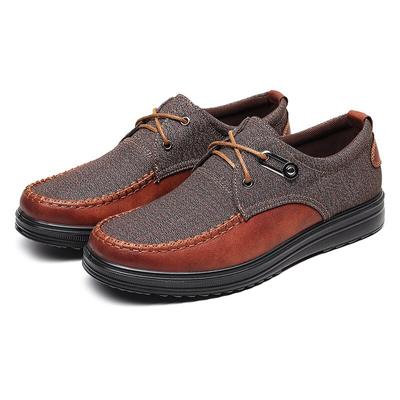 Herren Braun Krawatte Walking Schuhe Canvas Flache Slipper Outdoor Sneakers Männlich Büro Business Kleidung Arbeitsschuhe Fahren Fitness Schuhe