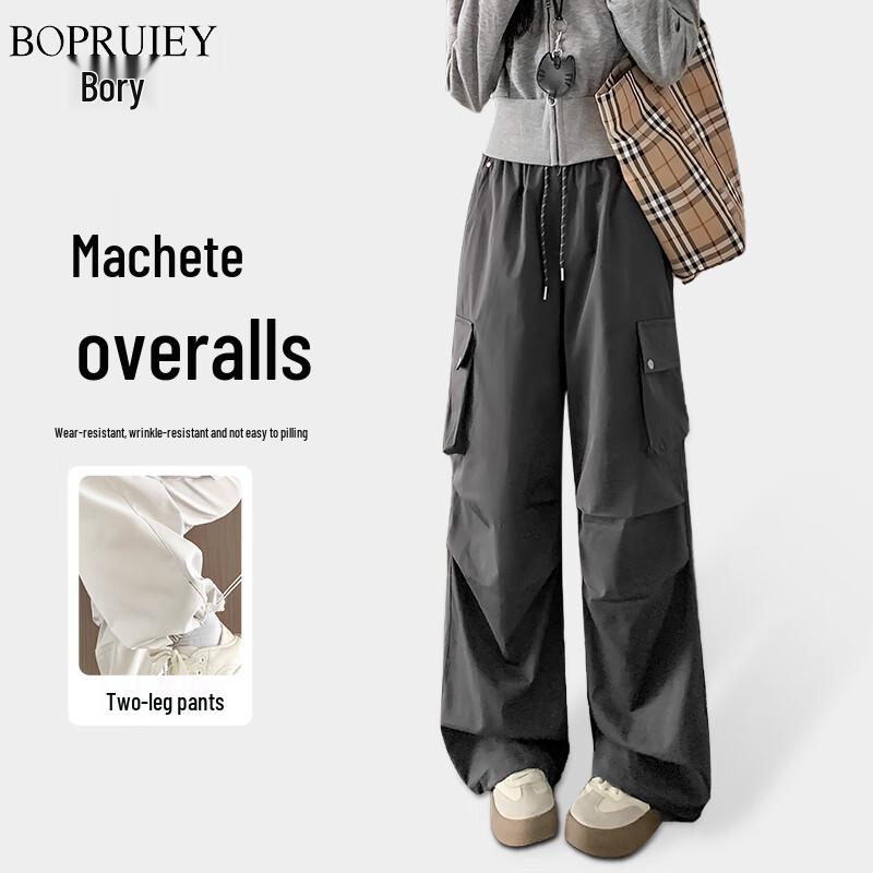 

Women s American Style Loose Wide-Leg Cargo Pants L