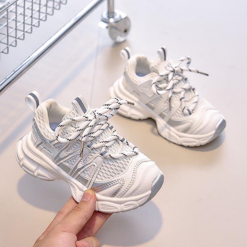 

Girls shoes Spring and Autumn 2025 new children s mesh breathable sports shoes boys soft sole lightweight casual dad shoes 22