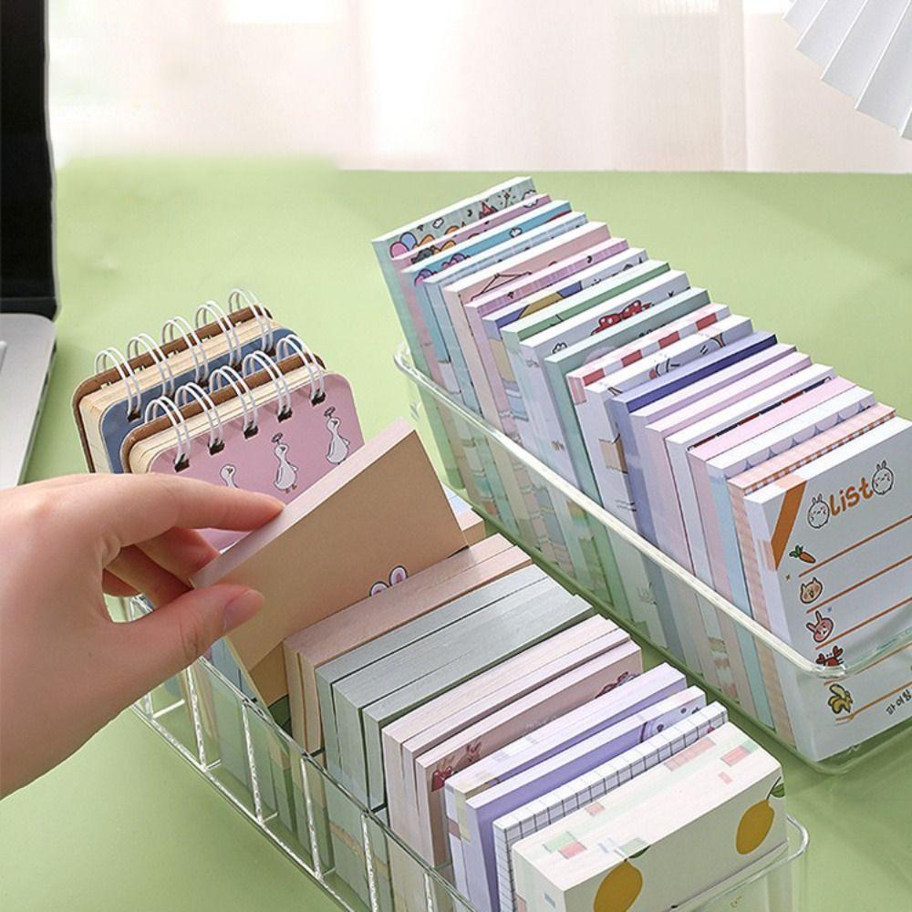 Portable Compartment Storage Box Plastic Sticky Note Sorting Box  Charging Line