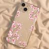 Pink Flower Clear Case For iPhone 11 Case iPhone 12 13 14 15 Pro Max X XR XS Max 7 8 Plus SE   Funda Soft Silicone Cover