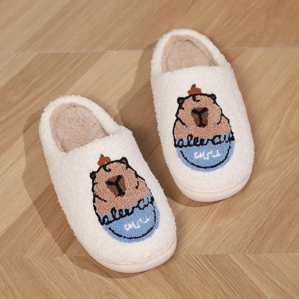 Fashion Smile PoP Cute Women Slippers Indoor Fuzzy Women House Slippers Classic Cartoon Casual Home Shoes Warm Bedroom Animals Shoes