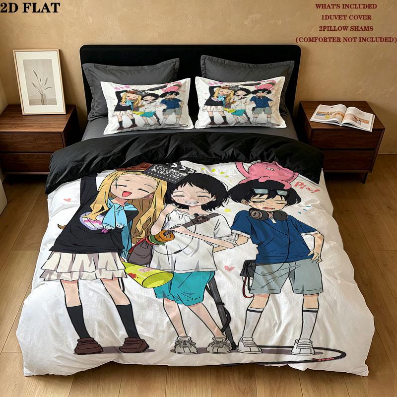 Takopi'S Original Sin Pattern Bedding Quilt Set Quilt Cover Pillowcase Home Birthday Gift(1 * duvet cover + 2 * pillowcase, without core)
