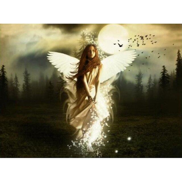 Sale 5D Diy Diamond Painting Angel Girl Picture Landscape Cross Stitch Full Round Diamond Embroidery Wall Sticker Home Decor