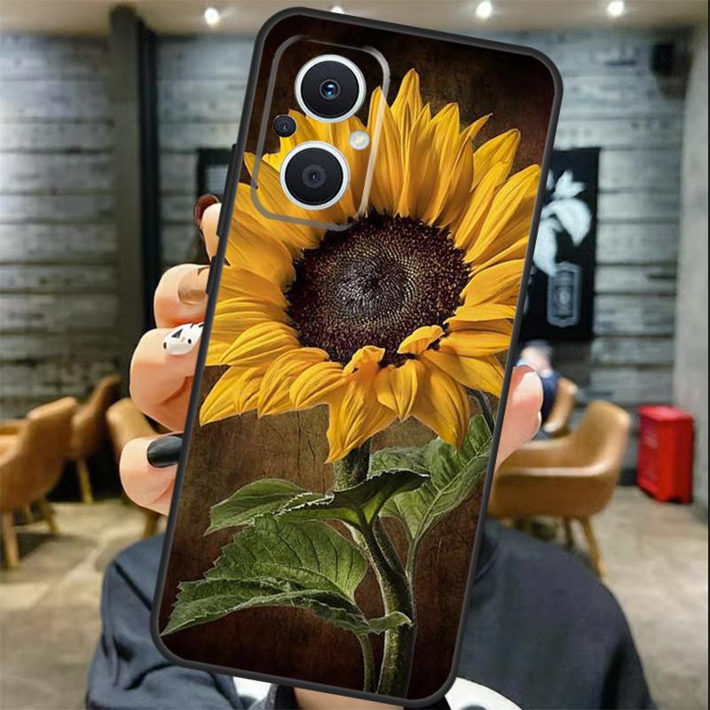 Beautiful Yellow Sunflower Case For OPPO Reno 8T 7 8 10 11 12 13 Pro 13F 12F OPPO Find X8 Pro X6 X3 X5 Lite Cover Coque
