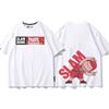 Cool anime Slam Dunk cartoon short-sleeved T-shirt for men summer front and back print loose clothes around Yukawa Kaede