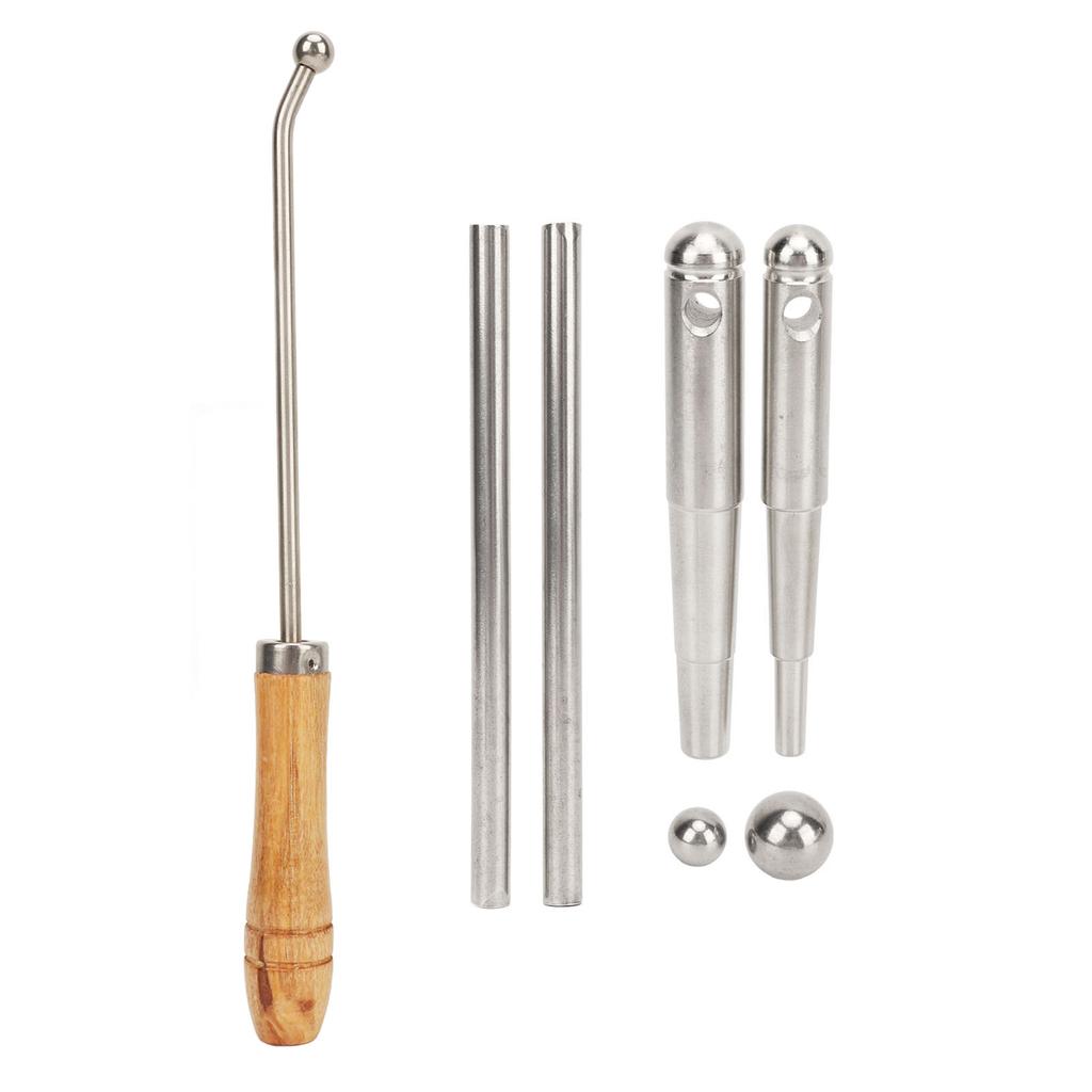 Trumpet Repair Tool Metal Ball Head Horn Trombone Neck Maintain Tools with Wooden Handle Instrument Accessory