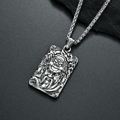 Vintage Titanium Steel Antique Guan Gong Guan Yun Chang Domineering Mens Pendant Yi Bo Yun Tian Guan Yu Guan Er Ye Pendant