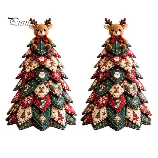 Kits de Manualidades para Decoración del Hogar DIY Kit de Árbol de Navidad de Tela Acolchada, Set de Costura Patchwork Vintage Actividades Educativas Decoración de Mesa para Niños, Hecho a Mano