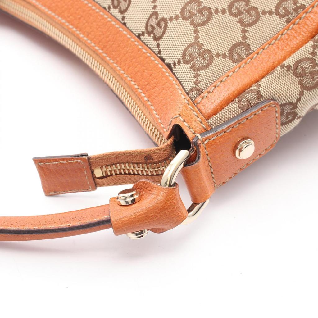 Used GUCCI GG canvas Handbag 146244 canvas leather Brown Beige Used Women