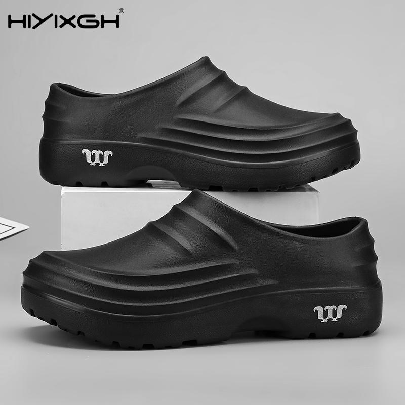 Summer Chef Shoes Non-slip And Oil-proof Work Shoes Lazy Slip-on Slippers Size 36-48
