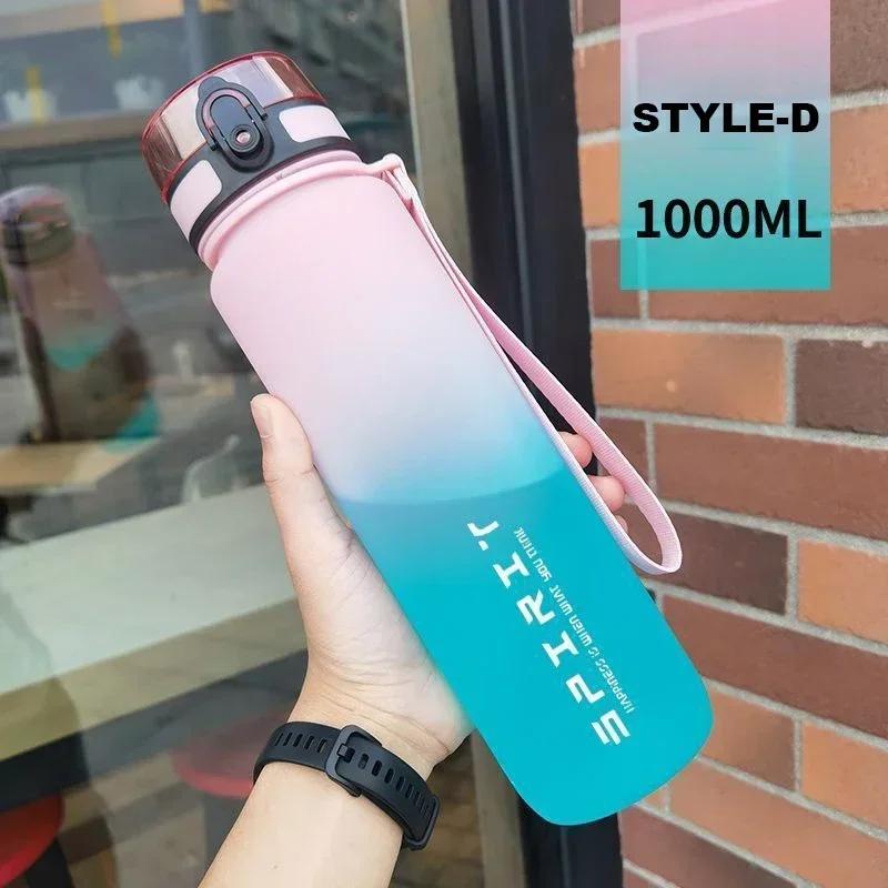 Large Capacity Leak Proof Sports Water Bottle, Colorful Plastic Cup, Drinking Outdoor Travel, Portable Gym Fitness Jugs
