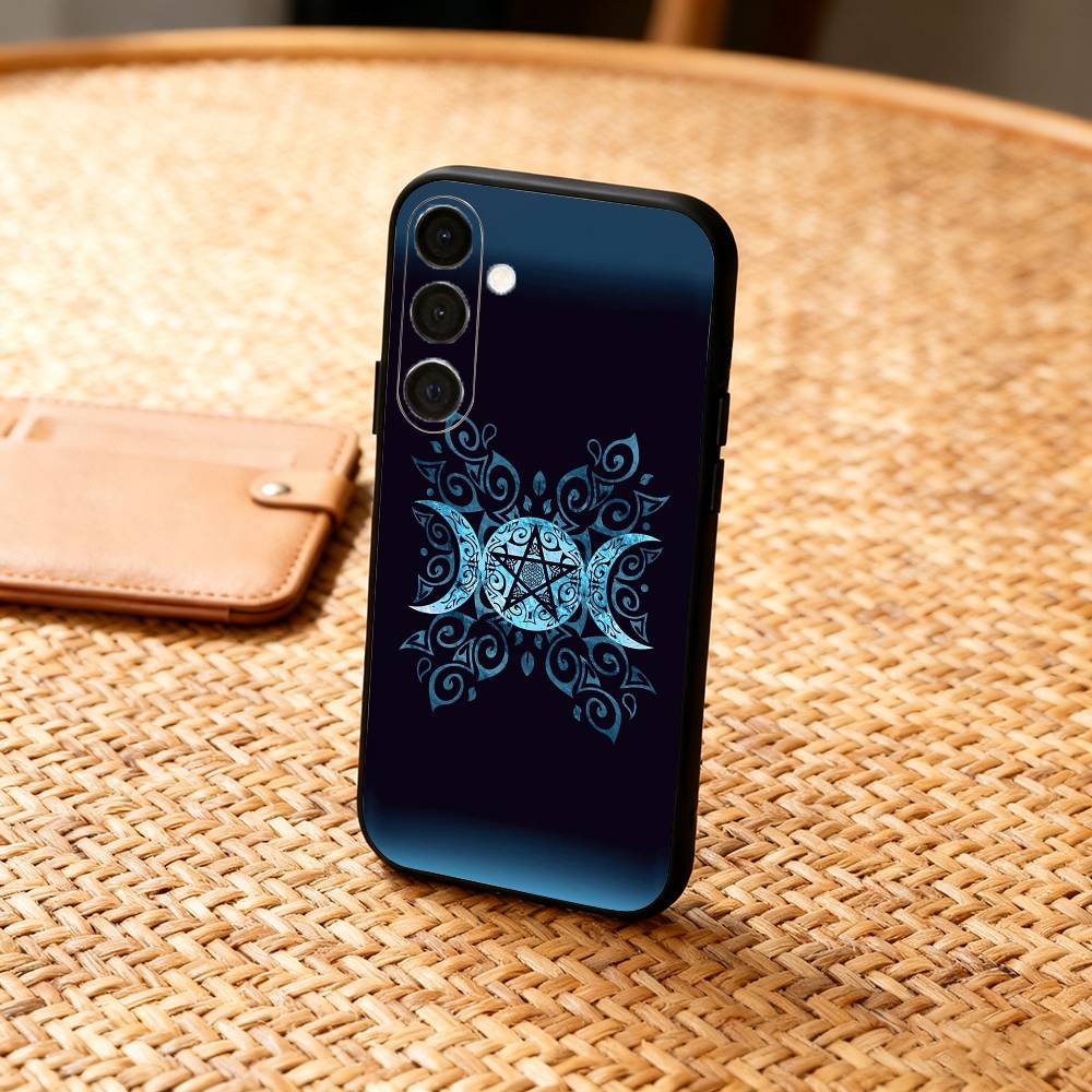 O-Occult Witchcraft Moon Gothic Witch Phone Case For Samsung A73,72,71,A52,51,40,41,A22,A32,31,A13, Soft Black Shell