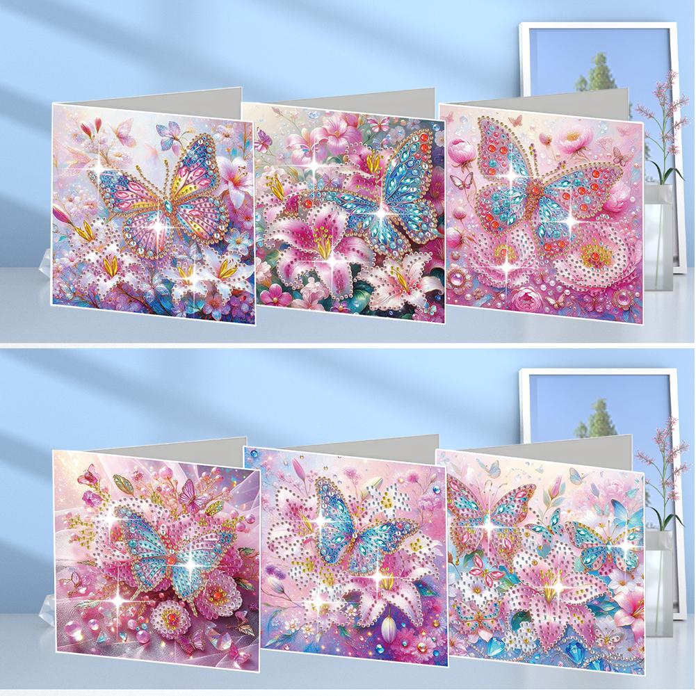 12PCS DIY Diamond Painting Greeting Card Set Rhinestone Diamond Art Mosaic Postcards Creative Birthday & Thanksgiving Card Kit