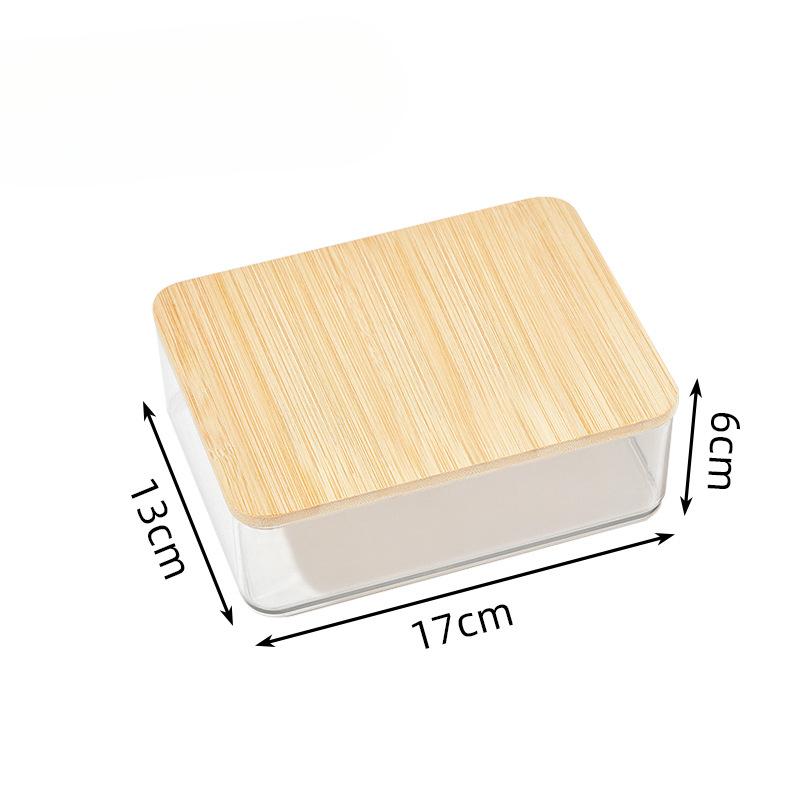 

Настольный бамбуковый ящик для хранения, шкафчик, украшение, органайзер, ящик для хранения, бытовая корзина для хранения Small and short style