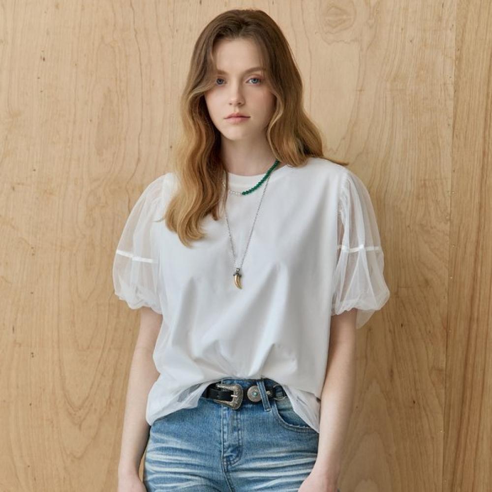 Maxza Mesh Balloon Sleeve Blouse Ze06qt019na