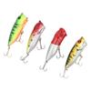 4 PCS Lure Hard Bait Plastic and Stainless Steel 3D Realistic Eyes Hard Fishing Lures Bait with Treble Hooks for Fishing