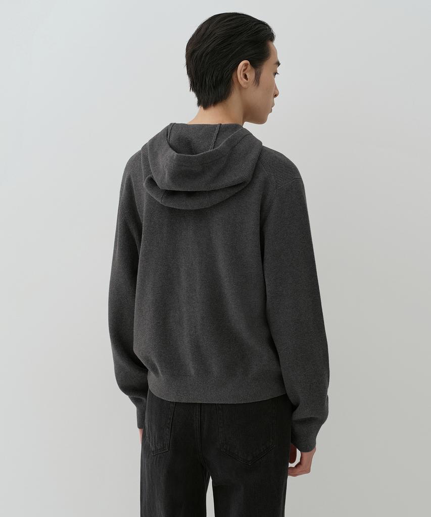 MUSINSA STANDARD Washable Supima Cotton Knit Hooded Zip-Up [Medium Grey]
