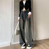 Women's Petite High-Waisted Cement Gray Wide-Leg Jeans - New for 2025, Perfect for Spring and Autumn In Loose, Flowing Style.