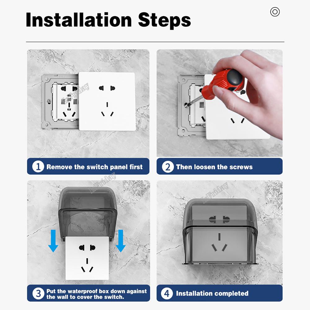 Caixa Tomada de Banheiro Exterior Caixa à Prova d'Água Proteção Tomada Interruptor Capa Protetora Plugue Elétrico Capa à Prova de Chuva