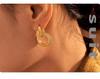Qiong Yao Hypoallergenic Double Ring Threaded Stainless Steel Earrings with PVD Coating